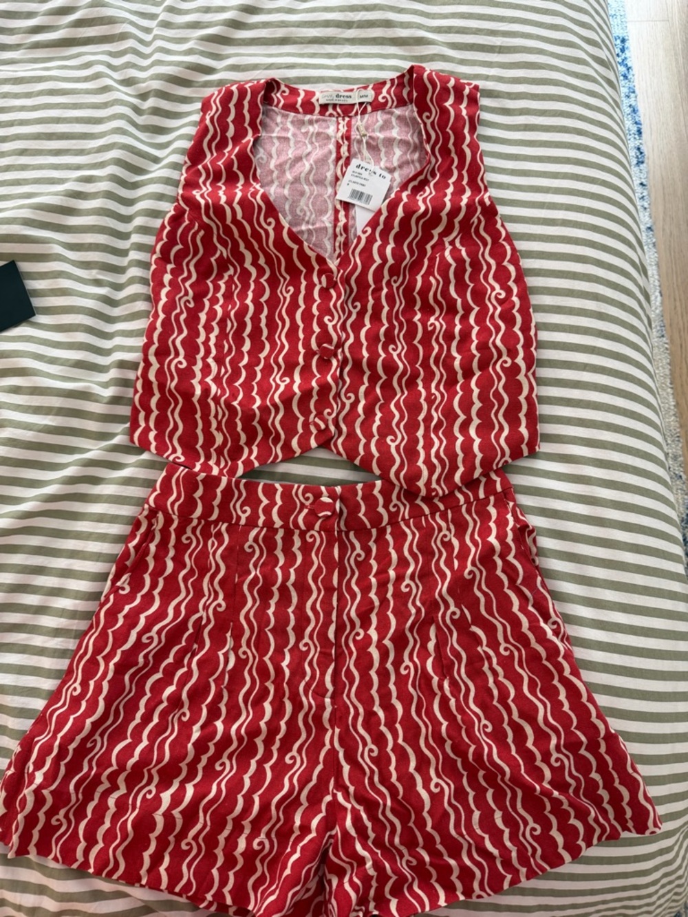 Tuckernuck Red Wavy Stripe Two-Piece Set